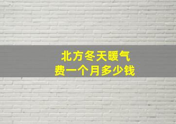 北方冬天暖气费一个月多少钱