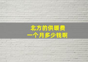 北方的供暖费一个月多少钱啊