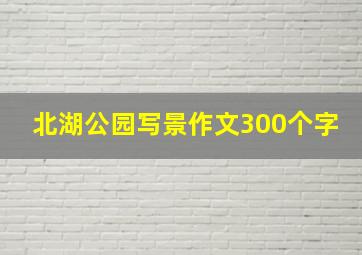 北湖公园写景作文300个字