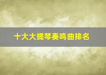 十大大提琴奏鸣曲排名