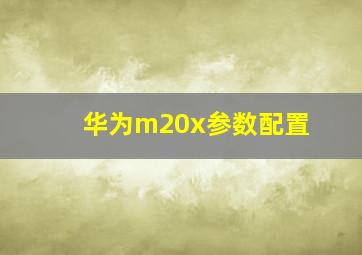 华为m20x参数配置