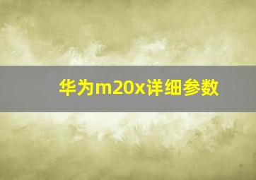 华为m20x详细参数