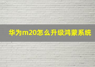 华为m20怎么升级鸿蒙系统