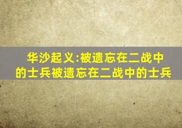 华沙起义:被遗忘在二战中的士兵被遗忘在二战中的士兵