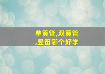 单簧管,双簧管,竖笛哪个好学