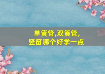 单簧管,双簧管,竖笛哪个好学一点