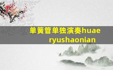 单簧管单独演奏huaeryushaonian