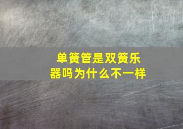 单簧管是双簧乐器吗为什么不一样