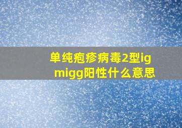 单纯疱疹病毒2型igmigg阳性什么意思