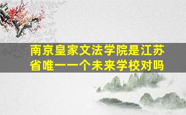 南京皇家文法学院是江苏省唯一一个未来学校对吗