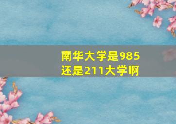 南华大学是985还是211大学啊