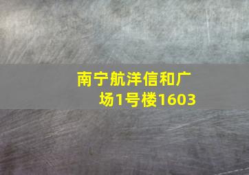 南宁航洋信和广场1号楼1603