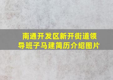 南通开发区新开街道领导班子马建简历介绍图片