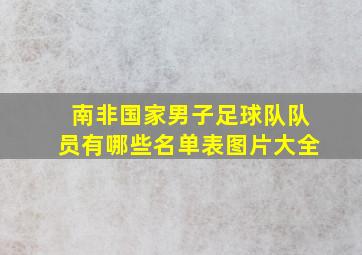 南非国家男子足球队队员有哪些名单表图片大全