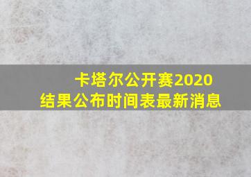 卡塔尔公开赛2020结果公布时间表最新消息