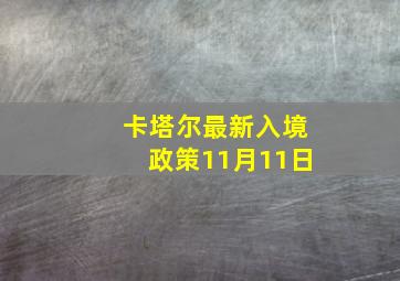 卡塔尔最新入境政策11月11日