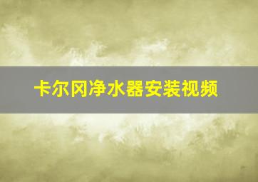 卡尔冈净水器安装视频