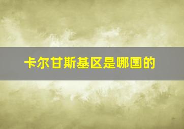 卡尔甘斯基区是哪国的