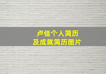 卢佳个人简历及成就简历图片