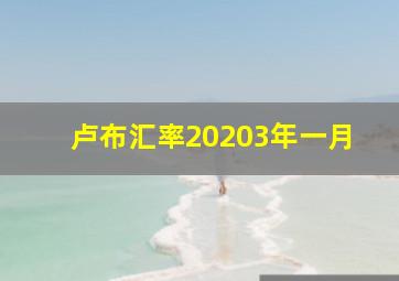 卢布汇率20203年一月