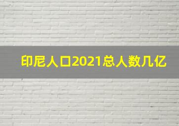 印尼人口2021总人数几亿