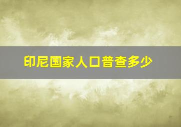 印尼国家人口普查多少