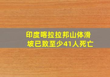 印度喀拉拉邦山体滑坡已致至少41人死亡