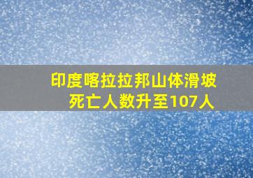 印度喀拉拉邦山体滑坡死亡人数升至107人