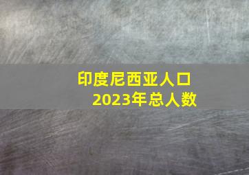 印度尼西亚人口2023年总人数