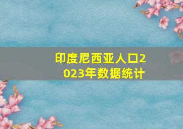 印度尼西亚人口2023年数据统计