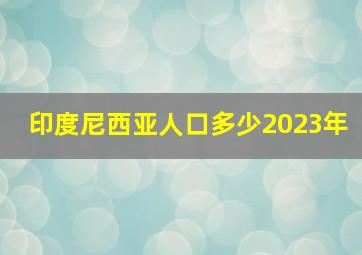 印度尼西亚人口多少2023年