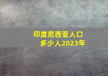 印度尼西亚人口多少人2023年