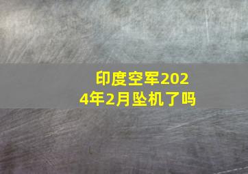 印度空军2024年2月坠机了吗