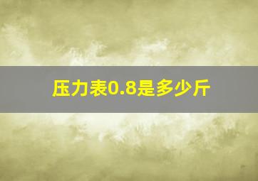 压力表0.8是多少斤