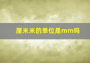 厘米米的单位是mm吗