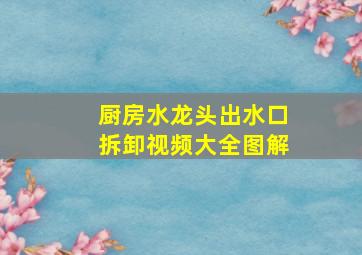 厨房水龙头出水口拆卸视频大全图解