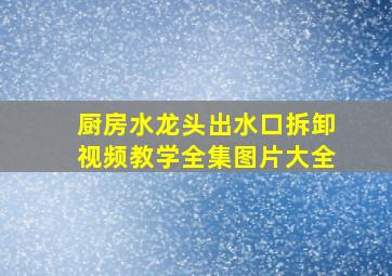 厨房水龙头出水口拆卸视频教学全集图片大全