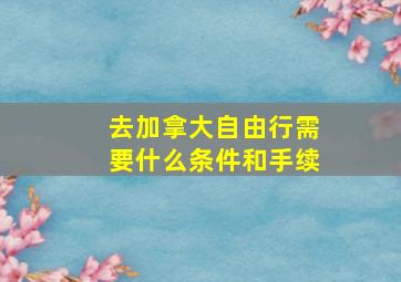 去加拿大自由行需要什么条件和手续