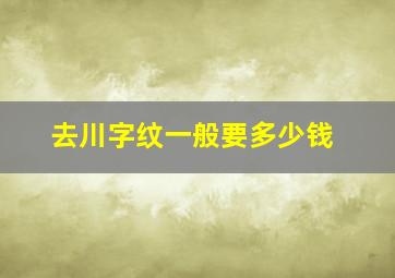 去川字纹一般要多少钱