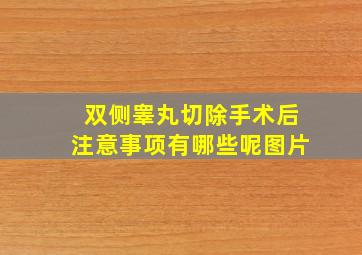 双侧睾丸切除手术后注意事项有哪些呢图片