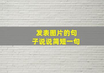 发表图片的句子说说简短一句