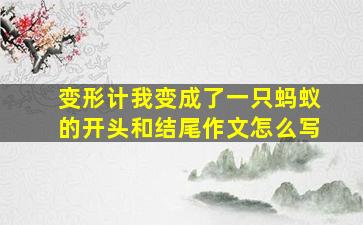 变形计我变成了一只蚂蚁的开头和结尾作文怎么写