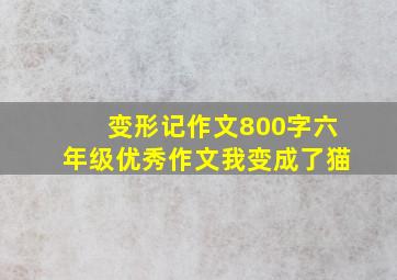 变形记作文800字六年级优秀作文我变成了猫