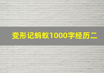 变形记蚂蚁1000字经历二