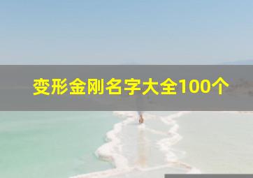 变形金刚名字大全100个