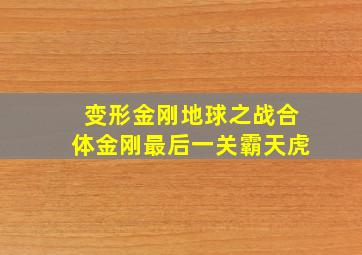 变形金刚地球之战合体金刚最后一关霸天虎