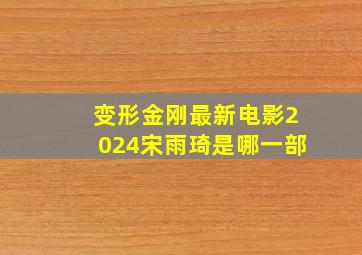 变形金刚最新电影2024宋雨琦是哪一部