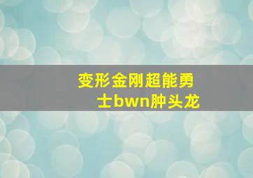 变形金刚超能勇士bwn肿头龙