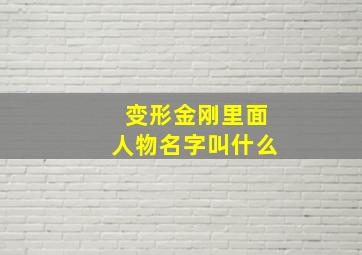 变形金刚里面人物名字叫什么