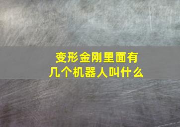 变形金刚里面有几个机器人叫什么